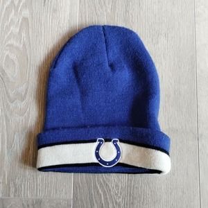 Indianapolis Colts Beanie Winter Hat Skull Ski Cap Blue White Horseshoe Stretch